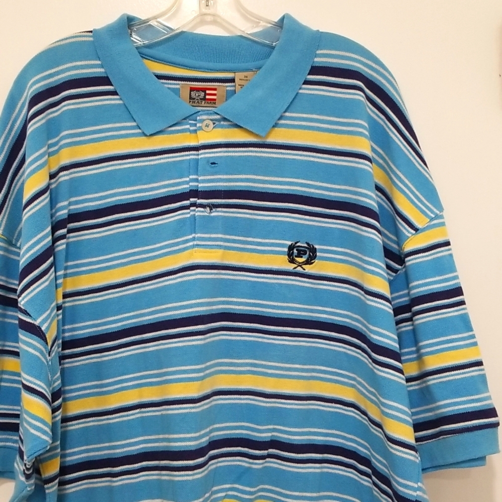 NWT Men's Phat Farm Striped Polo Shirt Size 3XL - Picture 2 of 5